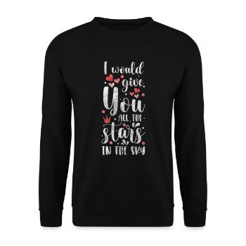 Nuit de rêve stellaire - Sweat-shirt Unisexe - noir - Devant - Alina (178cm) & Michal (187cm)