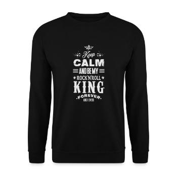 KEEP CALM AND BE MY ROCK'N'ROLL KING - Unisex Sweatshirt - black - Front - Alina (178cm) & Michal (187cm)