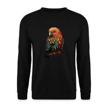Oiseau perroquet coloré - Sweat-shirt Unisexe - noir - Devant - Alina (178cm) & Michal (187cm)