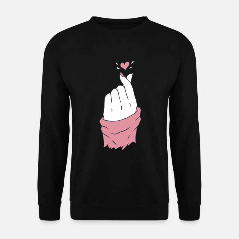 kpop cuore mano rosa - Felpa unisex - nero