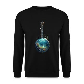 Fish Banjo - Unisex Sweatshirt - black - Front - Alina (178cm) & Michal (187cm)