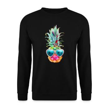 pineapple with sunglasses - pineapple and glasses - Unisex Sweatshirt - black - Front - Alina (178cm) & Michal (187cm)