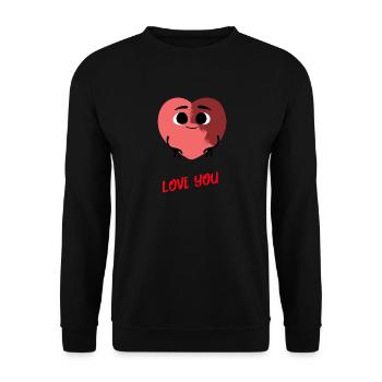 Aimez-vous le cœur - Sweat-shirt Unisexe - noir - Devant - Alina (178cm) & Michal (187cm)