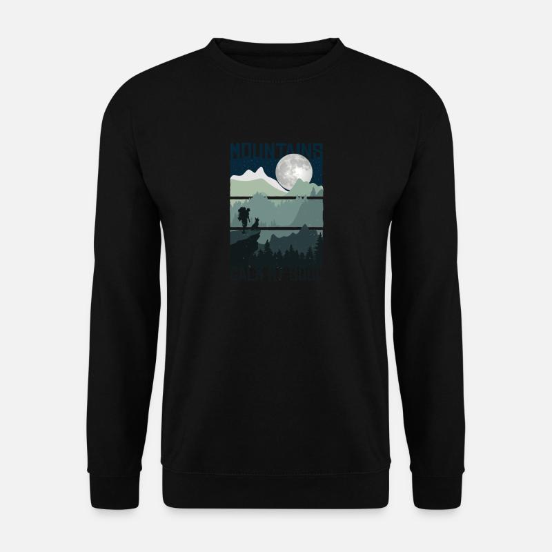 Wandern Mann Wandern Hund dog berge Alpen Freiheit - Unisex Pullover - Schwarz