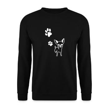 Chiwawa Hund Pfote Abdruck - Unisex Pullover - Schwarz - Vorne - Alina (178cm) & Michal (187cm)