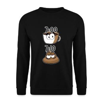 Caca de café le matin - Sweat-shirt Unisexe - noir - Devant - Alina (178cm) & Michal (187cm)