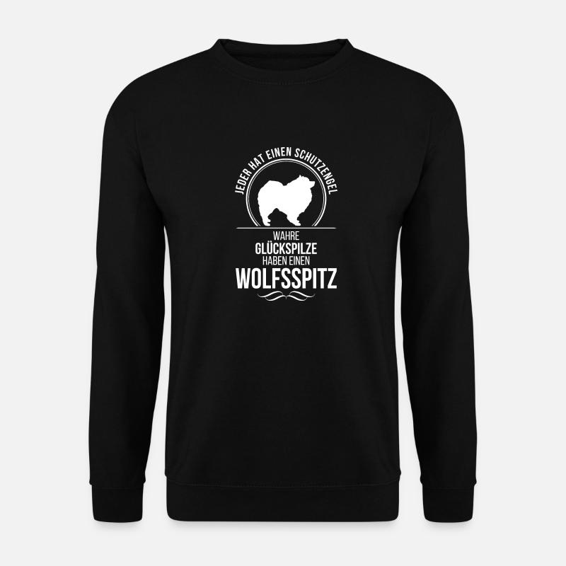 WOLFSSPITZ Schutzengel Hundespruch Wilsigns - Unisex Pullover - Schwarz