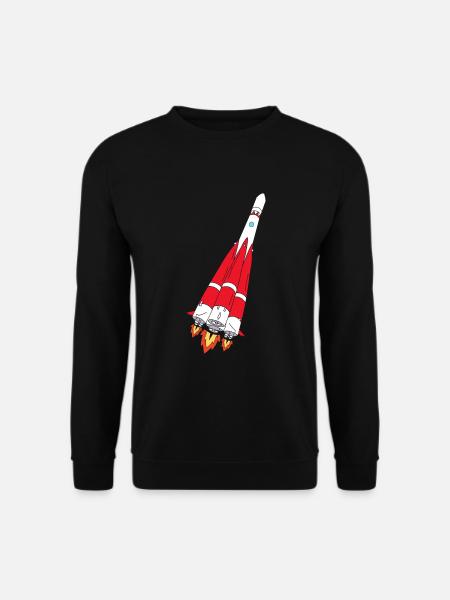 Rocket with thrust - hand-painted - Unisex Sweatshirt - black