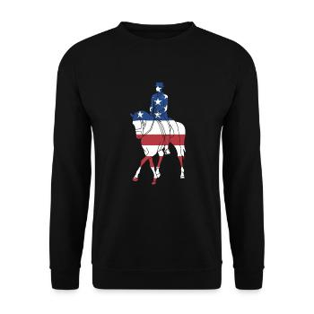 Sport Us Drapeau Équestre - Sweat-shirt Unisexe - noir - Devant - Alina (178cm) & Michal (187cm)