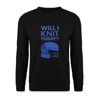 Tricoteuse Vais-je tricoter aujourd’hui - Sweat-shirt Unisexe - noir - Devant - Alina (178cm) & Michal (187cm)