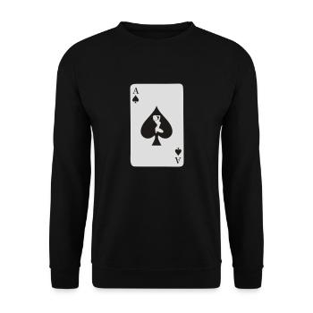 Card Ace of Spade with sexy girl - Unisex Sweatshirt - black - Front - Alina (178cm) & Michal (187cm)