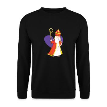 Saint avec le coeur - Sweat-shirt Unisexe - noir - Devant - Alina (178cm) & Michal (187cm)
