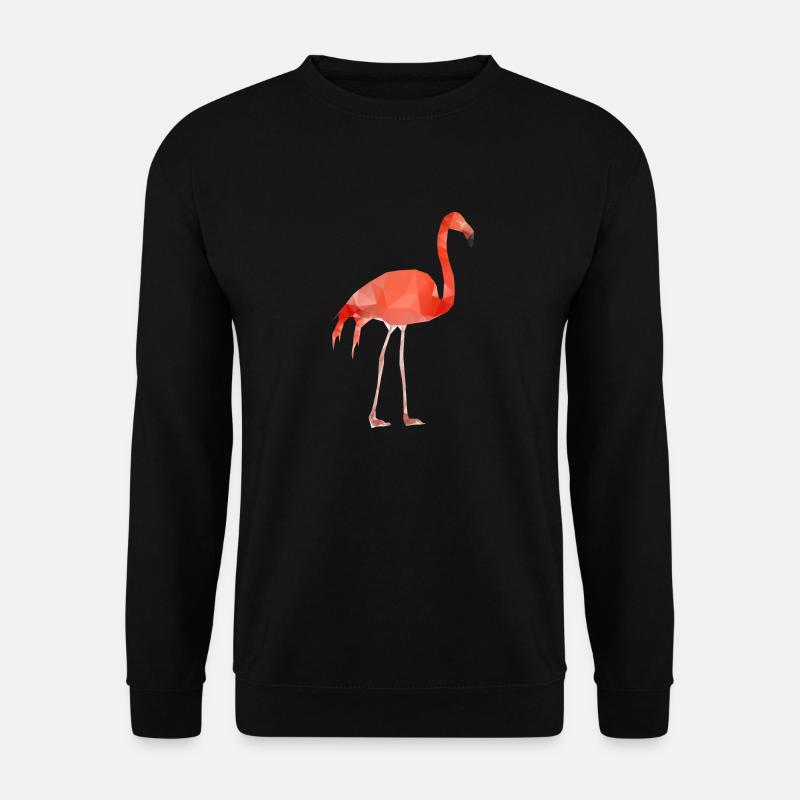 Flamingo Low Poly - Unisex Pullover - Schwarz