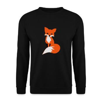 fox - Unisex Pullover - Schwarz - Vorne - Alina (178cm) & Michal (187cm)