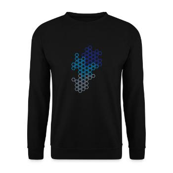 Sechseck Hexagon Muster Sportlich Modern Kunst - Unisex Pullover - Schwarz - Vorne - Alina (178cm) & Michal (187cm)