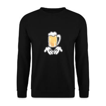 One Beer - Unisex Pullover - Schwarz - Vorne - Alina (178cm) & Michal (187cm)