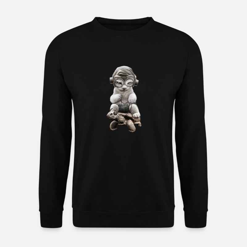 CAT-REITEN-SCHILDKRÖTE - Unisex Pullover - Schwarz