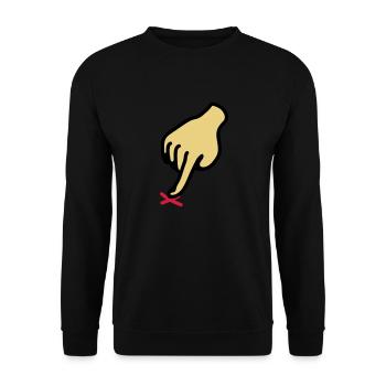 show cross - here 3 - Unisex Sweatshirt - black - Front - Alina (178cm) & Michal (187cm)