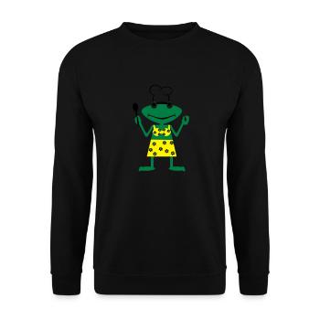 Cook frog - Unisex Pullover - Schwarz - Vorne - Alina (178cm) & Michal (187cm)