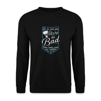 Accro badminton t-shirt cadeau - Sweat-shirt Unisexe - noir - Devant - Alina (178cm) & Michal (187cm)