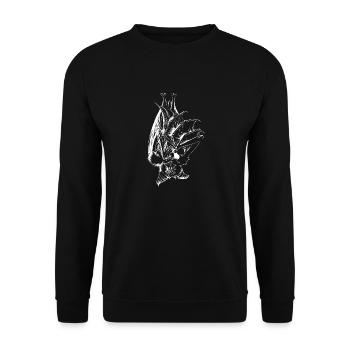 Kaffeefledermaus - Unisex Pullover - Schwarz - Vorne - Alina (178cm) & Michal (187cm)