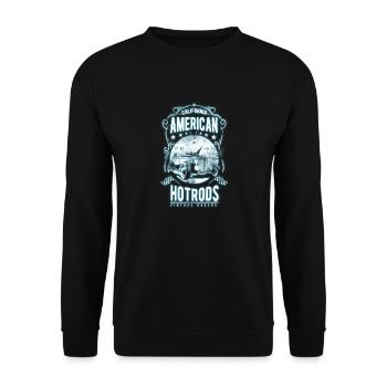 Hotrod Rennfahrer - Unisex Pullover - Schwarz - Vorne - Alina (178cm) & Michal (187cm)