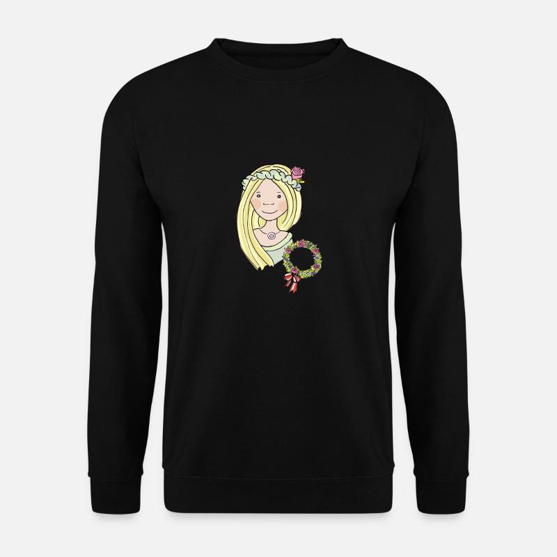 Mittelalter, Blumenmädchen, blond, Rose - Unisex Pullover - Schwarz