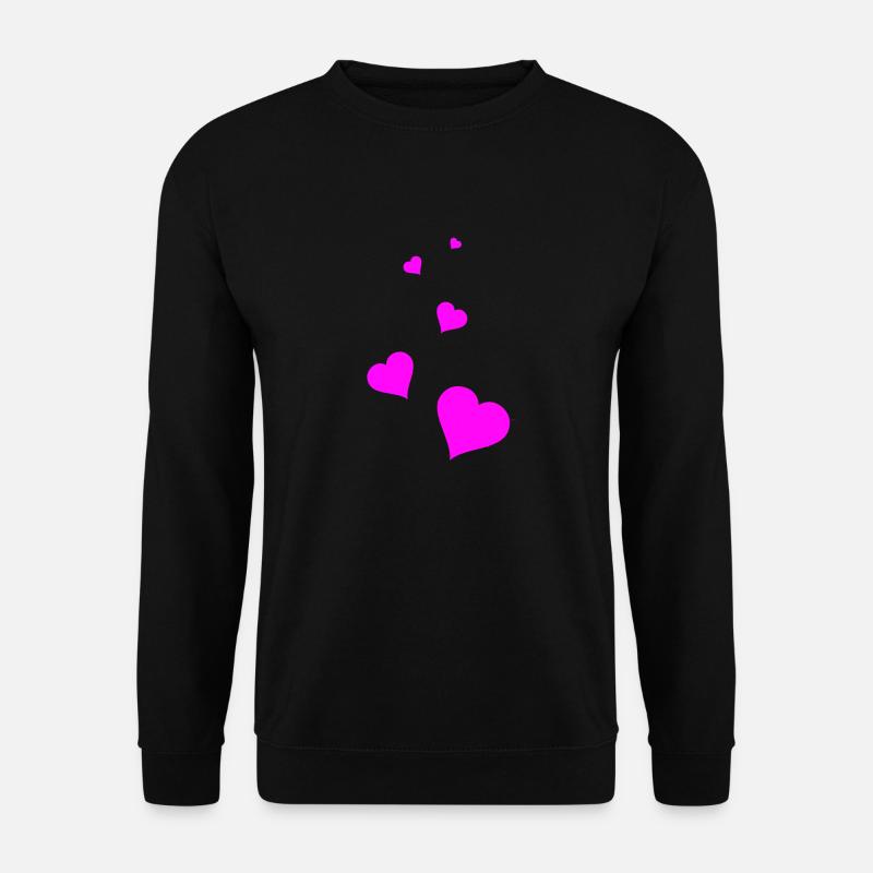 Herzen pink - Unisex Pullover - Schwarz
