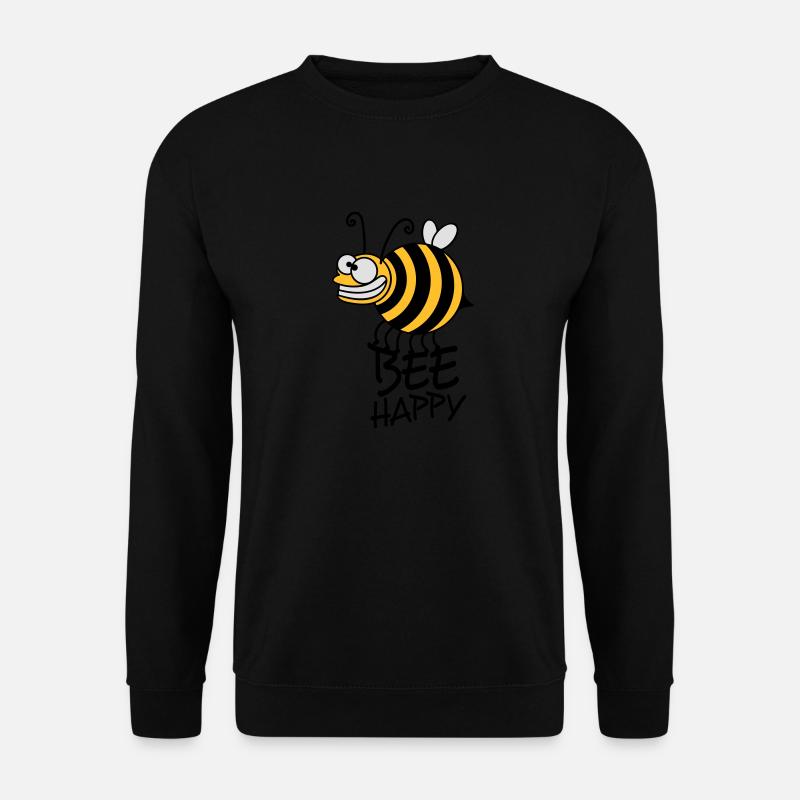 Dicke Verrückte Biene Bee Happy - Unisex Pullover - Schwarz