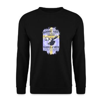 Moose Land - Sweden Vintage Flag - Unisex Sweatshirt - black - Front - Alina (178cm) & Michal (187cm)