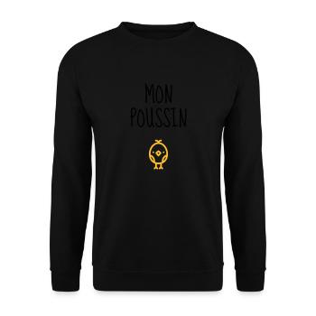 Mon Poussin - Bébé - Naissance - Amour - Famille - Sweat-shirt Unisexe - noir - Devant - Alina (178cm) & Michal (187cm)