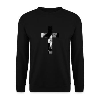Crosses scratches old text jesus christ cool logo - Unisex Sweatshirt - black - Front - Alina (178cm) & Michal (187cm)