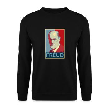 Sigmund Freud motif - Unisex Sweatshirt - black - Front - Alina (178cm) & Michal (187cm)