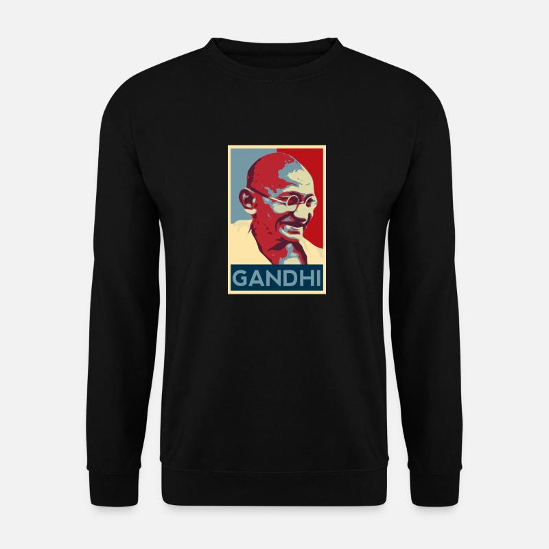 Gandhi Motiv - Unisex Pullover - Schwarz