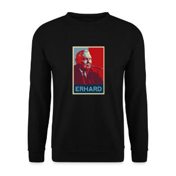 Ludwig Erhard Poster - Unisex Sweatshirt - black - Front - Alina (178cm) & Michal (187cm)