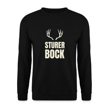 Sturer Bock Geschenk - Unisex Pullover - Schwarz - Vorne - Alina (178cm) & Michal (187cm)