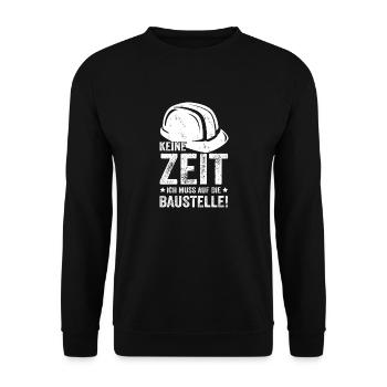 Baustelle Geschenk Hausbau Bauherr - Unisex Pullover - Schwarz - Vorne - Alina (178cm) & Michal (187cm)