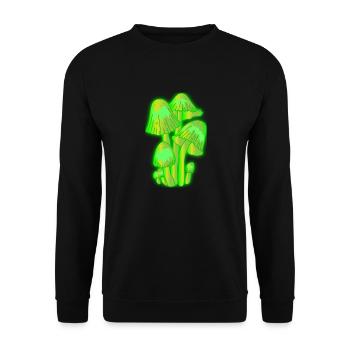 Fluorescent mushrooms by the Manzanita`s - Unisex Pullover - Schwarz - Vorne - Alina (178cm) & Michal (187cm)