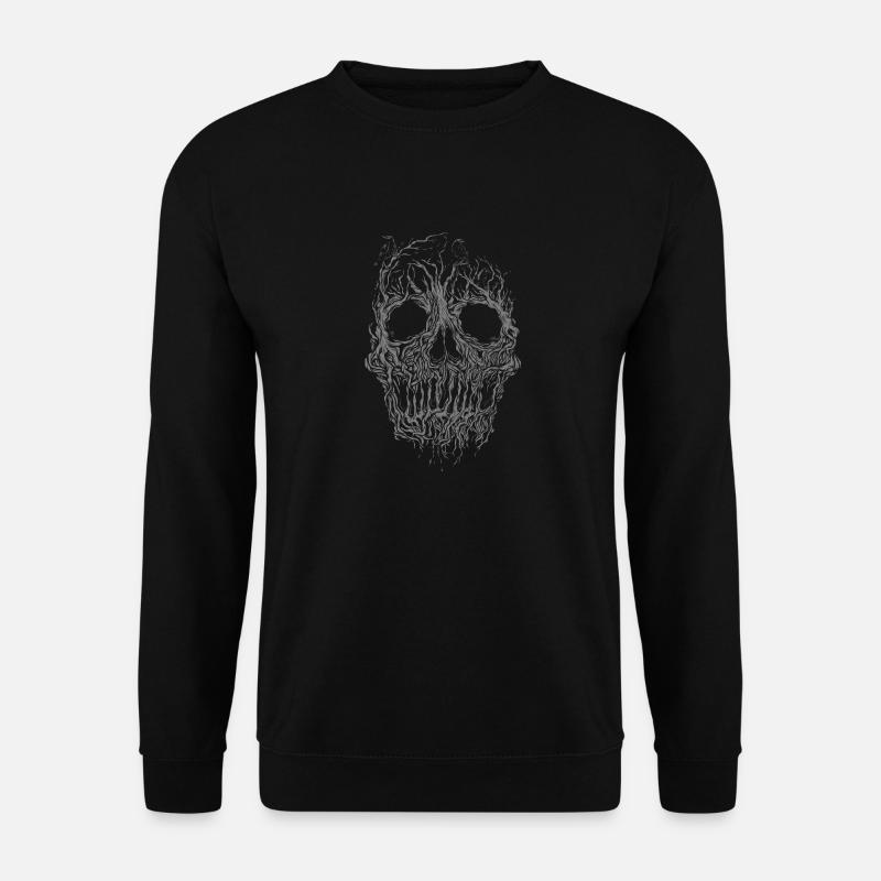 Totenkopf aus Baumwurzeln Skull - Unisex Pullover - Schwarz
