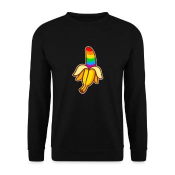 LGBT Rainbow Gay Heart Homosexuality - Unisex Sweatshirt - black - Front - Alina (178cm) & Michal (187cm)