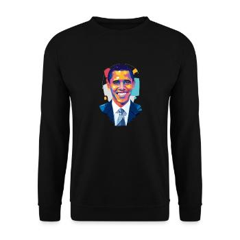 Barack Obama Digital Art - Unisex Sweatshirt - black - Front - Alina (178cm) & Michal (187cm)