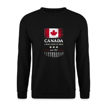 Canada Flag Canada North America Maple Leaf Flag - Unisex Sweatshirt - black - Front - Alina (178cm) & Michal (187cm)
