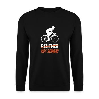 Rentner Fahrrad Rennrad Hobby T-Shirt - Unisex Pullover - Schwarz - Vorne - Alina (178cm) & Michal (187cm)