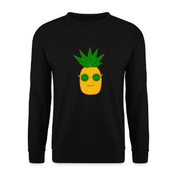Ananas Kawaii Fruits Kawaii Fruits Kawaii - Sweat-shirt Unisexe - noir - Devant - Alina (178cm) & Michal (187cm)