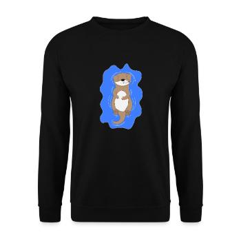Loutre fumante - Sweat-shirt Unisexe - noir - Devant - Alina (178cm) & Michal (187cm)
