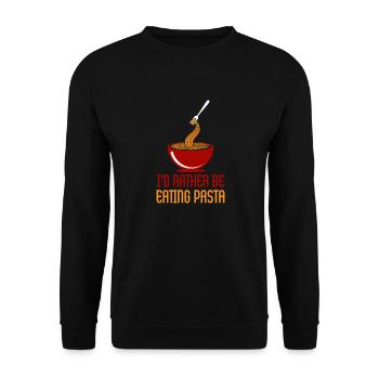 Essen Sie lieber Pasta Spaghetti Italienischer - Unisex Pullover - Schwarz - Vorne - Alina (178cm) & Michal (187cm)