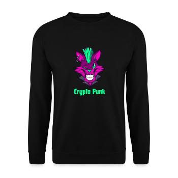 Crypto Punk is the "NFT" Crypto Gift with Bite - Unisex Sweatshirt - black - Front - Alina (178cm) & Michal (187cm)