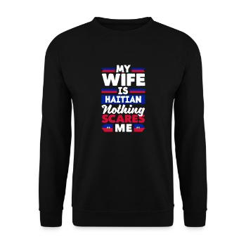 Haïti Haïti Haïti Drapeau Femme Drôle - Sweat-shirt Unisexe - noir - Devant - Alina (178cm) & Michal (187cm)
