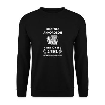 Akkordeon - Unisex Pullover - Schwarz - Vorne - Alina (178cm) & Michal (187cm)