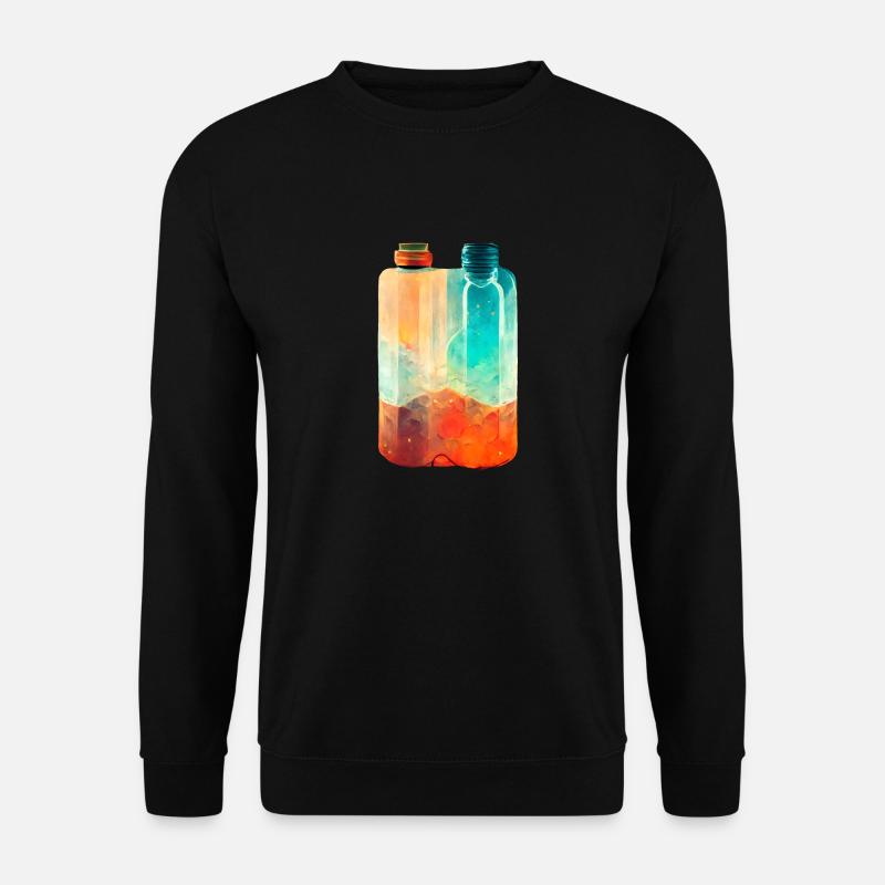 Two drinking bottles Retro - Unisex Sweatshirt - black